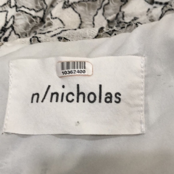 Nicholas Basque Lace Dress Size 0 White Black Floral OTS Fit and Flare Mini - Picture 5 of 12